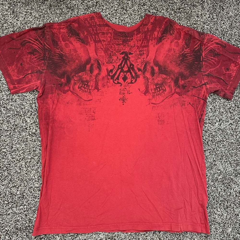 Affliction Red Graphic T-Shirt